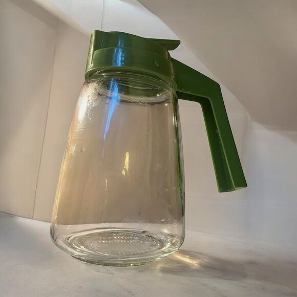 Federal Housewares Syrup Dispenser w/ Green Plastic Lid 1970s Vintage - Picture 1 of 6